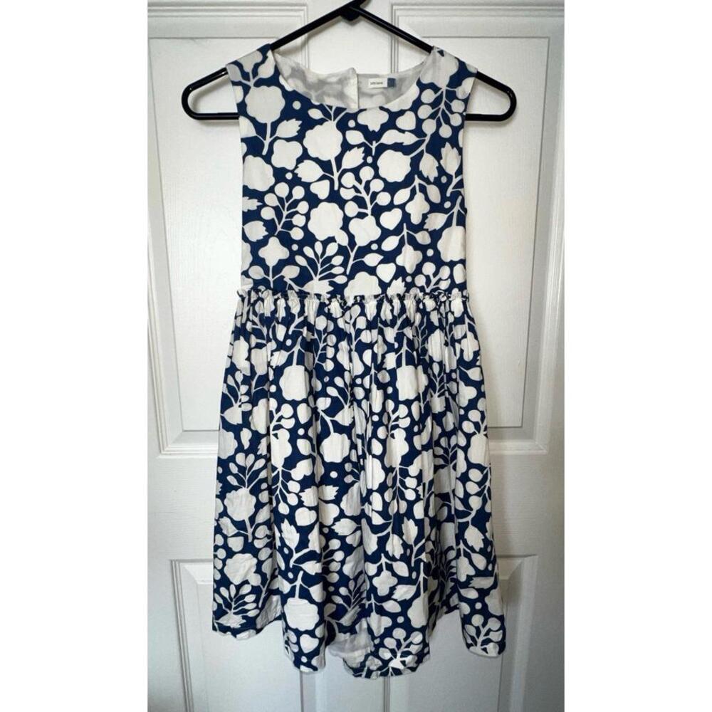 John Lewis Size 11 Girl’s Blue White Floral‎ Open Back Cotton Dress
